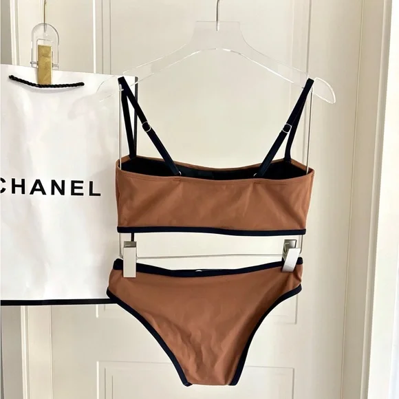 alo yoga Coffee Contrast Trim Bikini Set - Picture 5 of 7